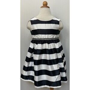 Blueberi boulevard Girls 3T Special Occasion Dress Black/White Striped